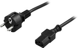 Laitekaapeli, PC & seinär, suora CEE 7/7 - suora IEC C13, 1m (DEL-109L)
