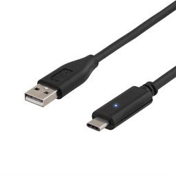 DELTACO – USB 2.0 -kaapeli, Type A - Type C uros, 1m, musta (USBC-1004)