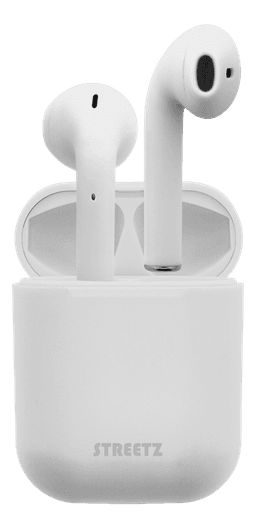 Täyslangattomat nappikuulokkeet, stereoääni, latauskotelo, mattavalkoinen